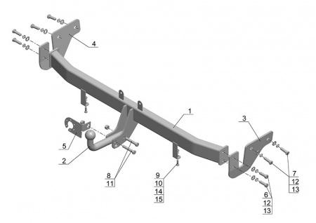 Фаркоп HY 23 для HYUNDAI Solaris 2010-2014, Автос, нагрузка 1000/75 кг. С подрезкой бампера от магазина ФаркопРос